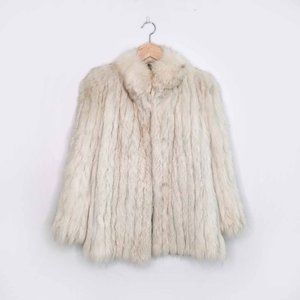 Vintage Saga Fox white fox fur jacket - wedding